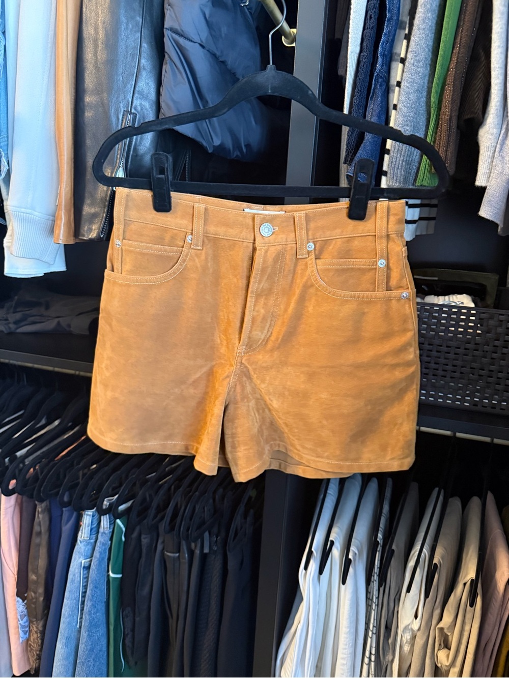 Womens Suede-Look Shorts
